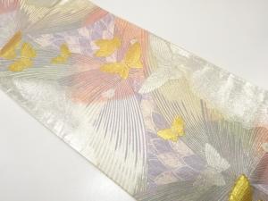 アンティーク　蝶模様織り出し袋帯（材料）